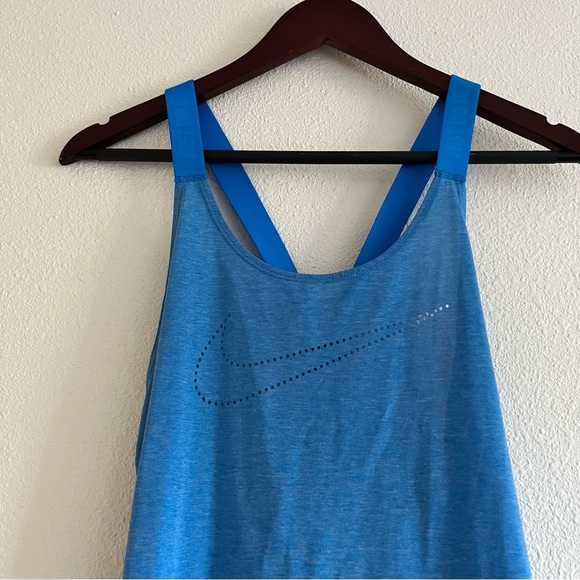 Women's Size Medium Blue / Aqua Nike Dri Fit Lazer Cut Tank - Picture 3 of 10